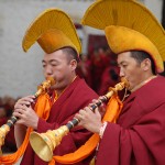 Traditional music at a festival at Shigatse, Tibet by iancowe--2251723613_b11e93de4b